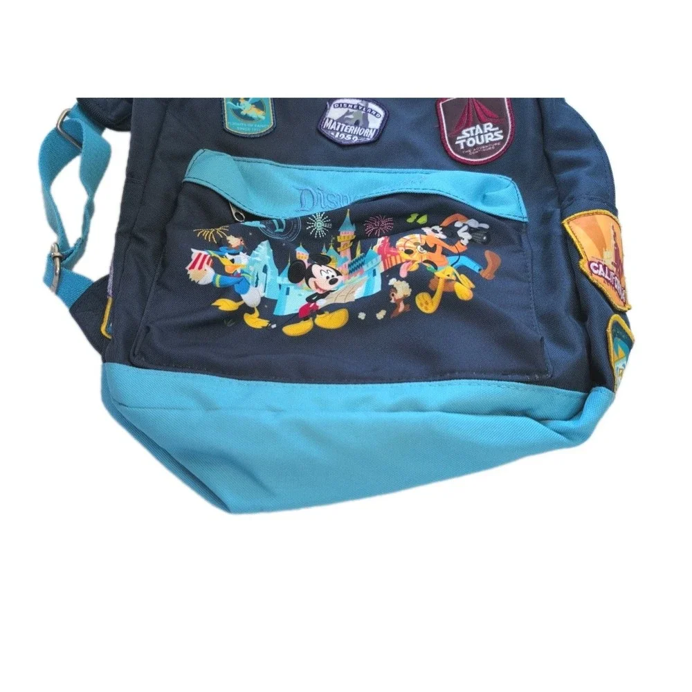 Disney Parks Passport Patches Star Tours Mickey Mouse Canvas Backpack Blue New
